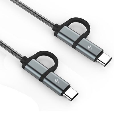2 In 1 2m 6ft Aluminum Nylon Braided USB Multi Charging Cable