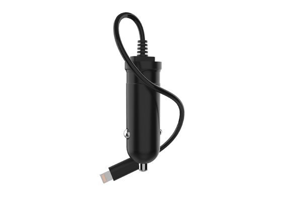 2.4A Lightning 18W PC ABS 18W Single Port Car Charger With Cable