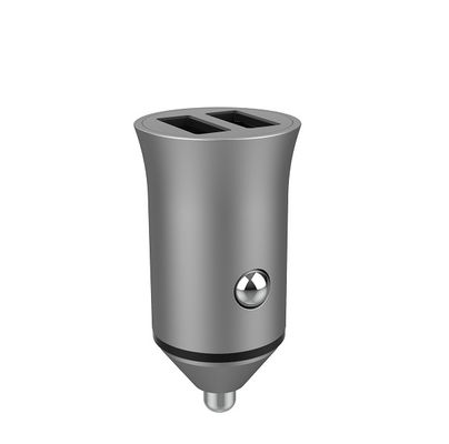 Aluminium Alloy Twin Port 5V2.4A 21mm Cell Phone Car Charger