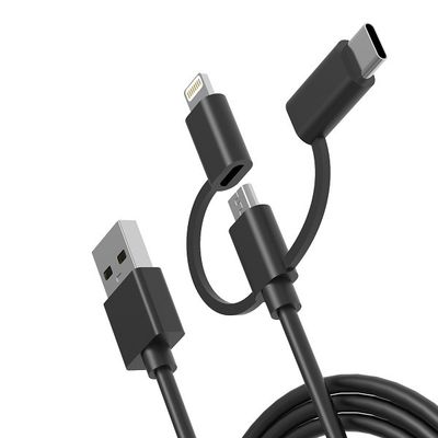 3 in 1 PVC 28g 10ft Multiple USB Port Charger