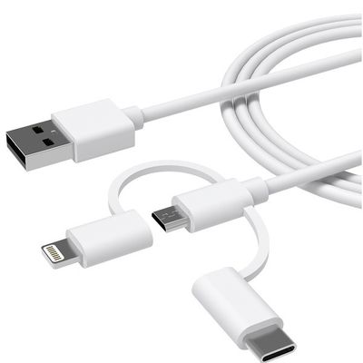 3 in 1 PVC 28g 10ft Multiple USB Port Charger
