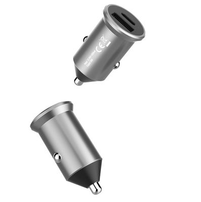 A C Plastic Head Dual Ports PD FCC 18W 2.4A Cell Phone Car Charger