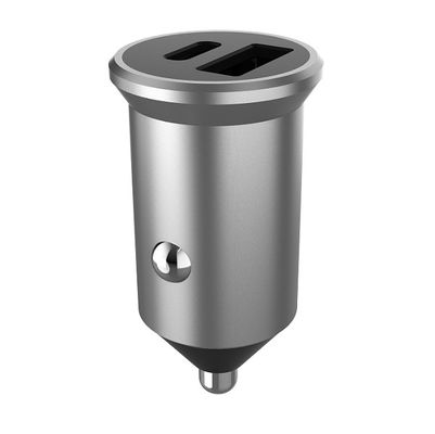 A C Plastic Head Dual Ports PD FCC 18W 2.4A Cell Phone Car Charger