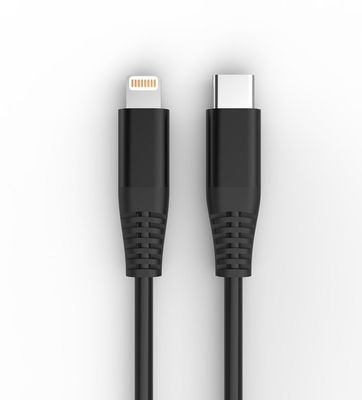 Round PVC 480Mbps 9V2A USB C To Lightning Cable 30AWG