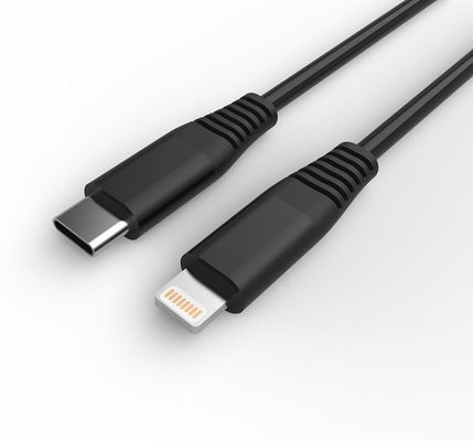 Round PVC 480Mbps 9V2A USB C To Lightning Cable 30AWG