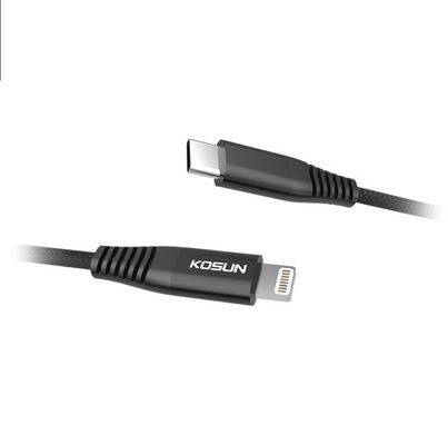 Round PVC 480Mbps 9V2A USB C To Lightning Cable 30AWG